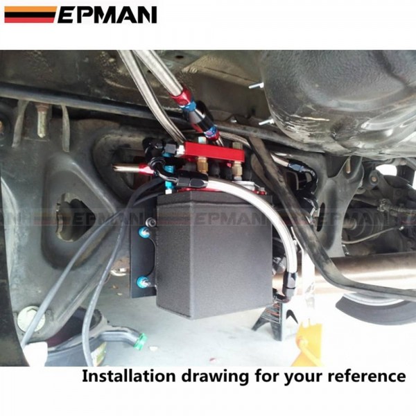 2L High Flow Fuel Swirl Surge Pot Tank Alloy Surge Tank AN6 For 044 Fuel Pump